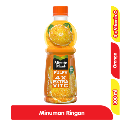 Minute Maid Pulpy Minuman Jus Buah Rasa Jeruk Botol 300 ml