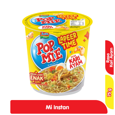 Pop Mie Lapeer Time Mi Instan Cup Kari Ayam 75 g