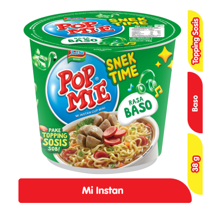 Pop Mie Snek Time Mi Instan Cup Baso 38 g